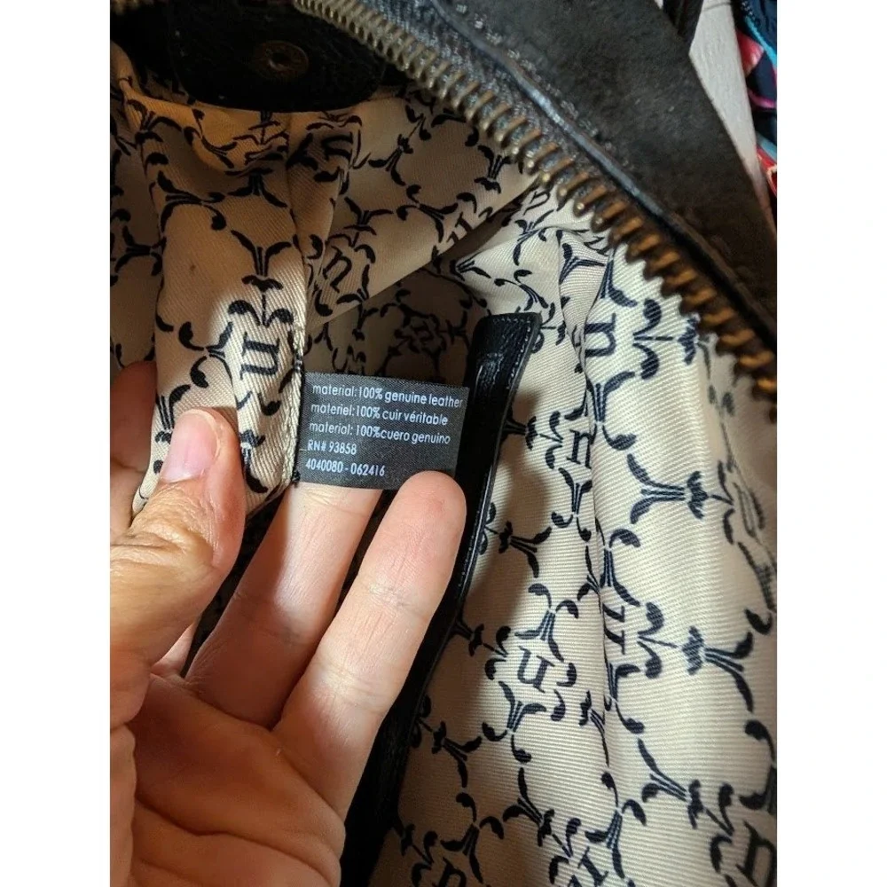 Nanette Lepore Black Suede & Leather Satchel Crossbody‎ Bag Purse Designer